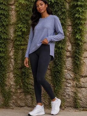 JOY LAB Athleisure Oversized Blue-Gray High/Low French Terry Sweatshirt, S